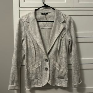 Grey lace sweatshirt material blazer (size 4)